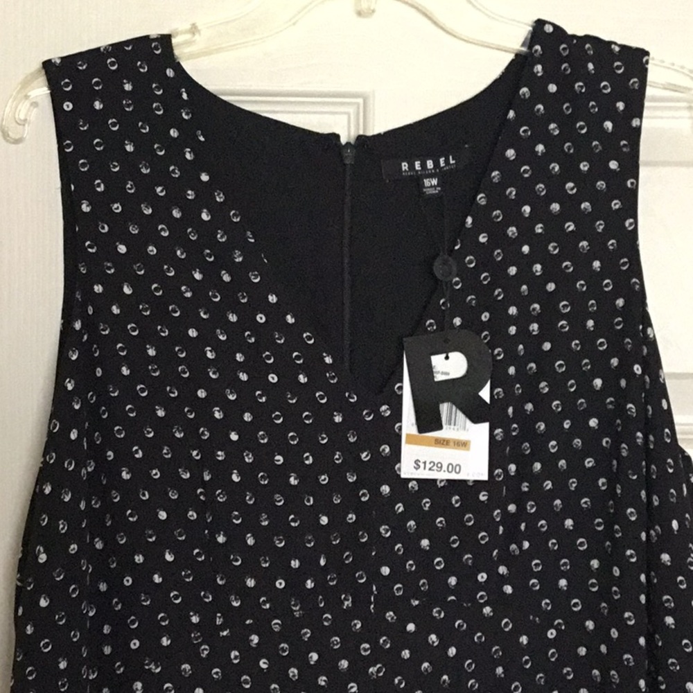 NWT Rebel Wilson x Angels Mini High Low Polka Dot Dress- 16W